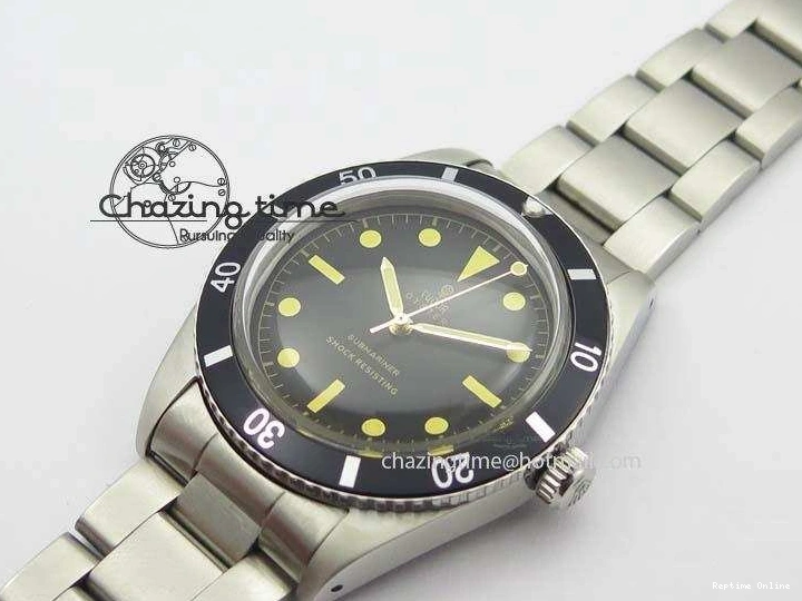 0127 Vintage Oyster Submariner No Date SS Black Dial On SS Bracelet A AllSeason 3851